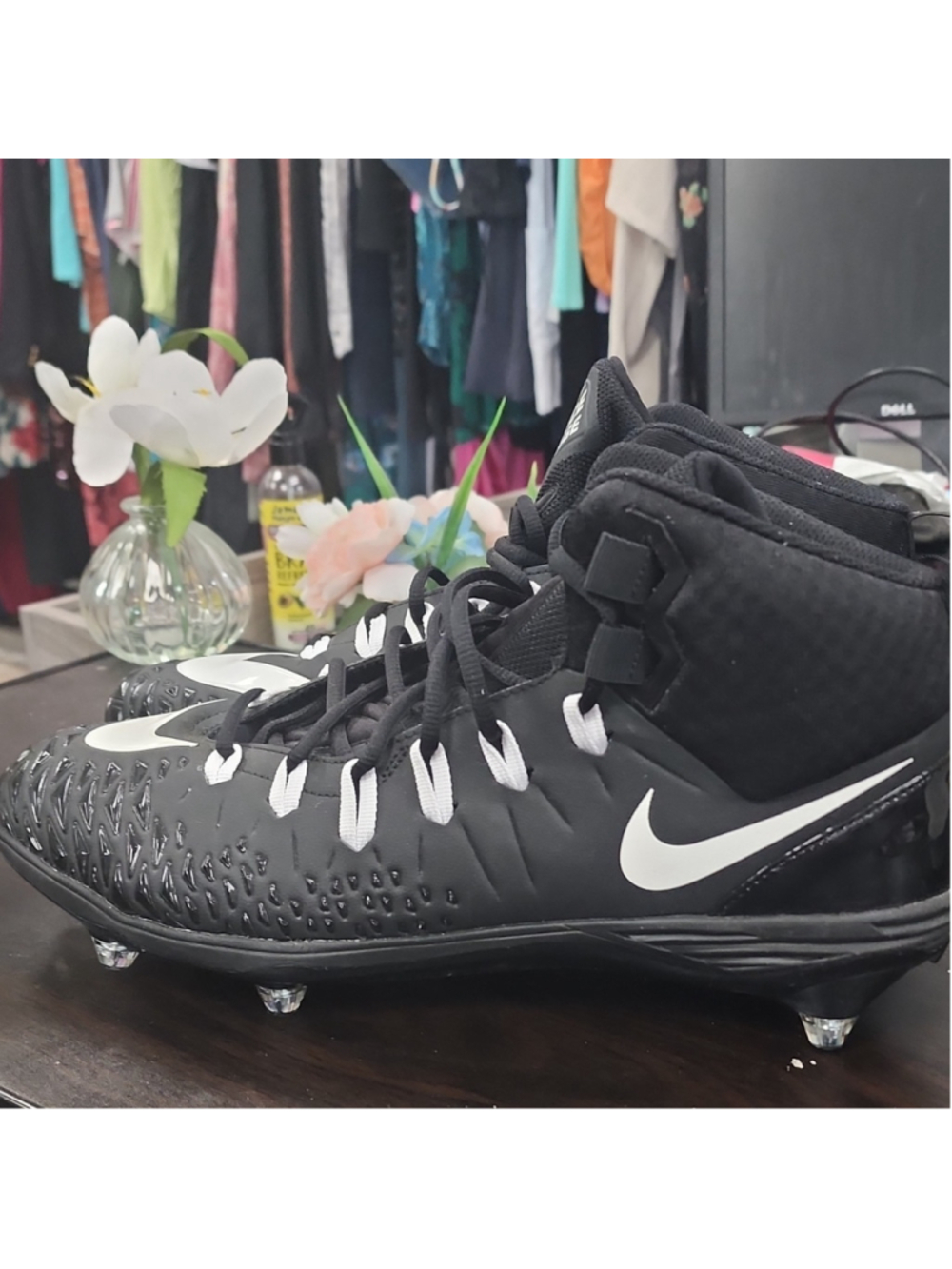Nike Force Savage 902677-010 Men's Black White Football Cleats Size 13